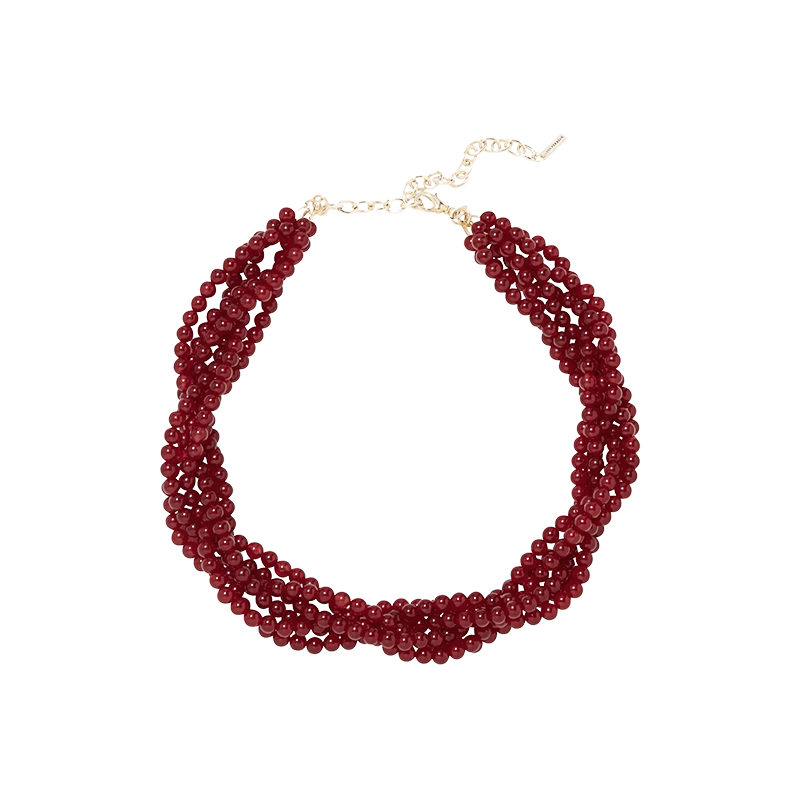 New Year's red necklace, high-end sense of light luxury, niche red natal year, multi-layered wearing necklace, collarbone chain, women's trend