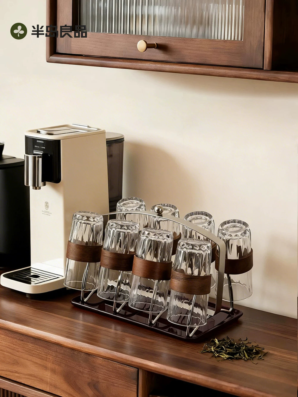 stainless steel cup holder, cup drain rack, dining table, countertop, water cup, coffee tea cup, storage rack, sideboard, storage rack