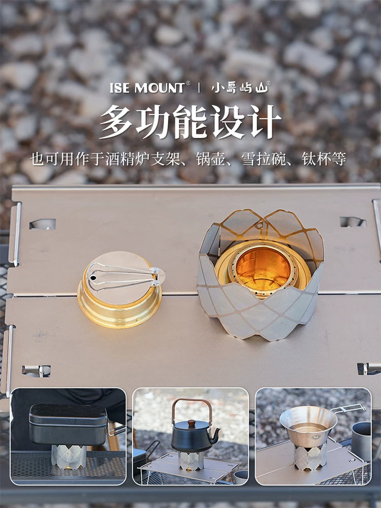 ISE MOUNT Outdoor Stainless Steel Wind Shield Alcohol Wick Adjustable 304 Stainless Steel Etched Wind Enclosure