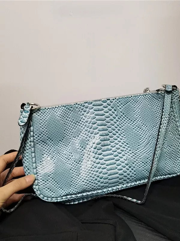 Slight flaws Spain order niche design armpit bag snake print women's bag fashion versatile shoulder bag baguette handbag
