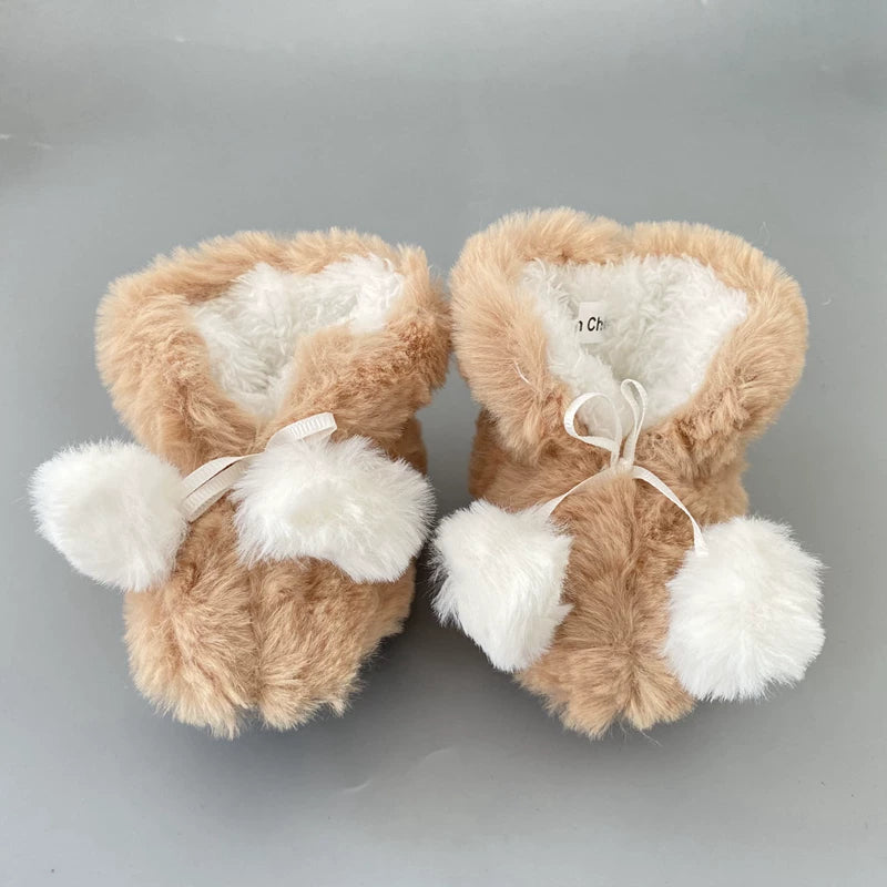 Foreign trade original order winter fleece to keep warm 0-6 months infant toddler shoes soft sole thickened cotton shoes wool shoes