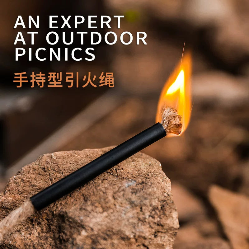 Outdoor camping, picnics, barbecue supplies, igniting items, fuse ropes, beeswax hemp ropes, fire starters, survival supplies