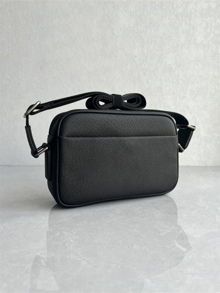 Export South Korea order high quality top layer cowhide men's shoulder bag simple fashion genuine leather trend crossbody men's bag