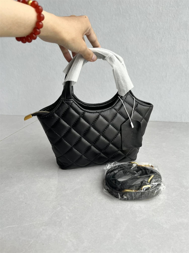 Hong Kong counter tail goods high-quality top layer sheepskin tote bag Lingge fashion versatile hand-to-hand one-shoulder crossbody women's bag