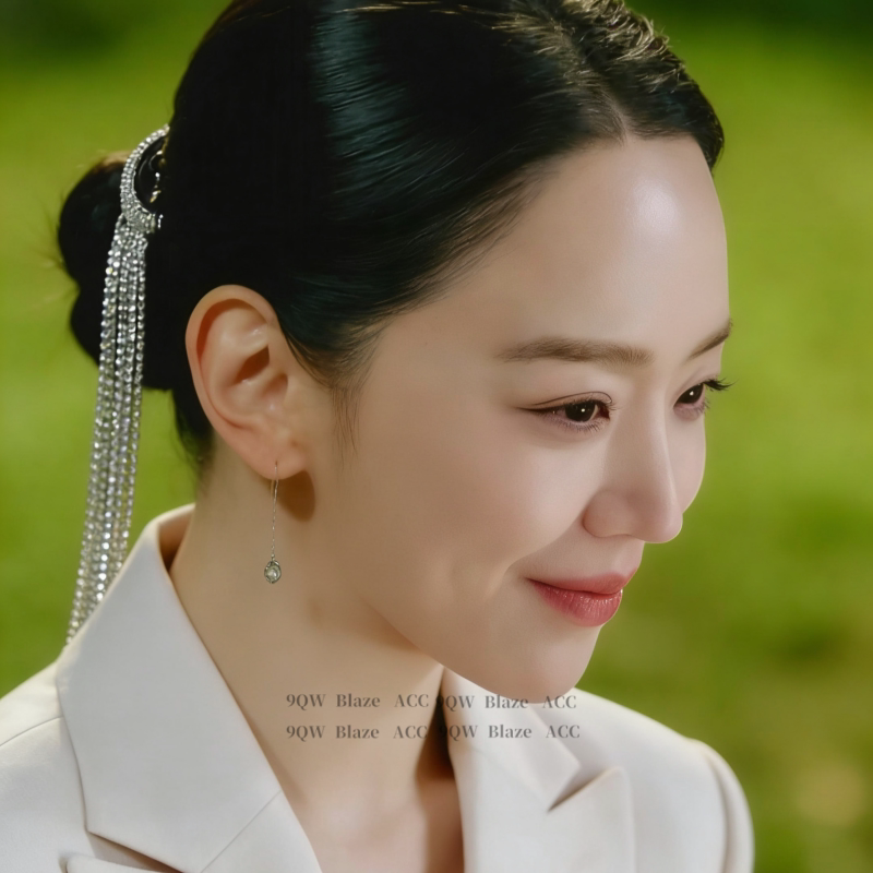 9QW Korean version of Sarah's authenticity life Shin Hye-sun's same long explosive flash tassel hair accessory high-end glitter diamond hairpin