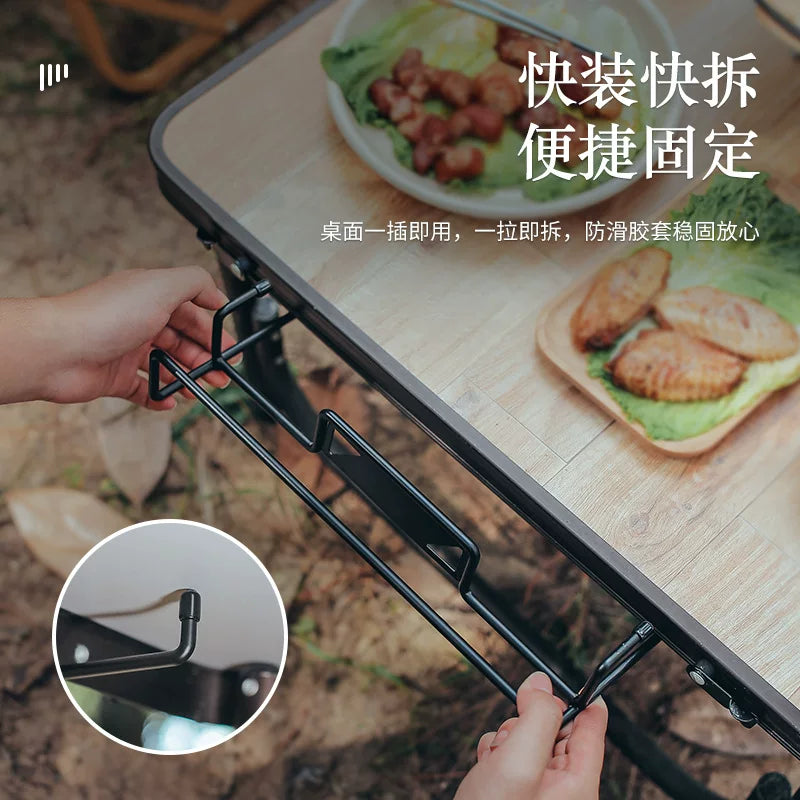 Outdoor tableside hangers, camping tableware, kitchenware, portable storage racks, egg rolls, table stands, black wire wrought iron hangers