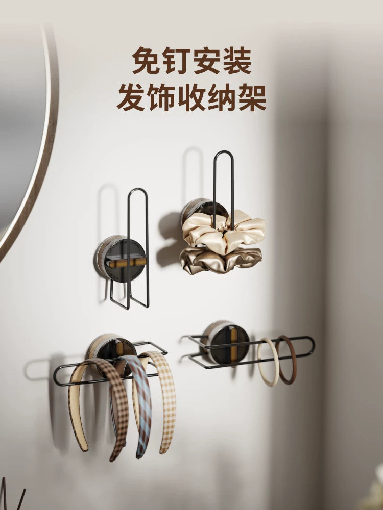 Hair accessory headline, rubber band, storage rack, suction cup hook, bathroom punching-free headband, hair tie, storage rack, wall artifact Y