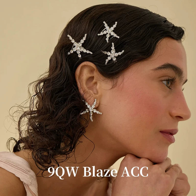 Exquisite starfish rhinestone hairpins, unique and beautiful side hairpins, atmospheric wear, 2025 new high-end hair accessories