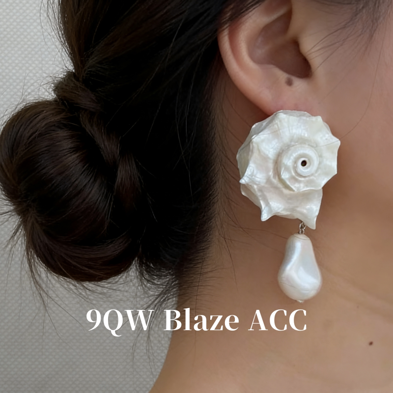 Light luxury artificial baroque natural shell stud earrings women's high-end three-dimensional niche shape earrings are elegant and temperamental