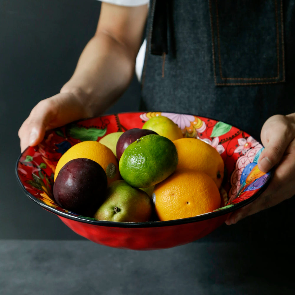 OMK Creative New Year Snack Bowl Home Fruit Salad Bowl Ceramic Large Sauerkraut Fish Bowl Personalized Restaurant Tableware