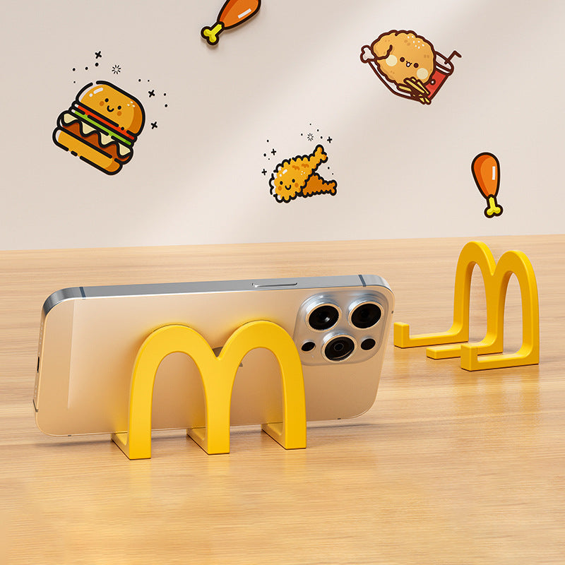 McDonald's mobile phone holder, desktop gadget, creative office multi-function stand, student drama chasing artifact