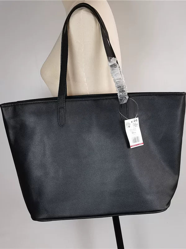 Foreign trade export black large capacity tote bag simple and versatile handbag commuting shopping practical women's bag handbag