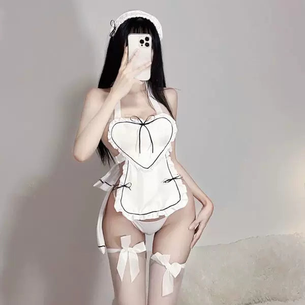 Coco witch couple fun qq lingerie jk small breasts tempt maid to avoid exposure shame on the bed