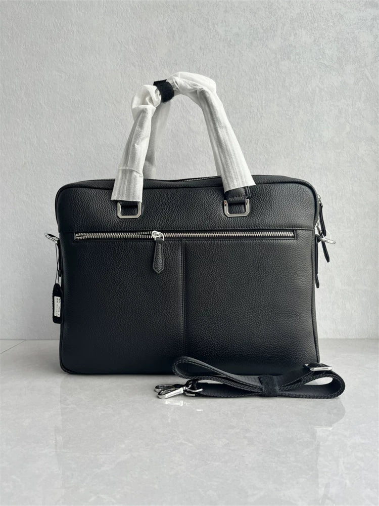 Export foreign trade high quality men's briefcase top layer cowhide horizontal large capacity business handbag computer bag for men