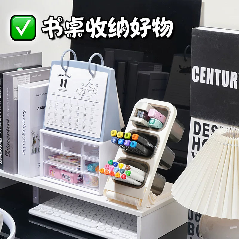 Office desktop diagonal pen holder simple office storage bucket desktop storage box large capacity pen holder student desktop diagonal pen bucket office stationery marker desktop stationery rack
