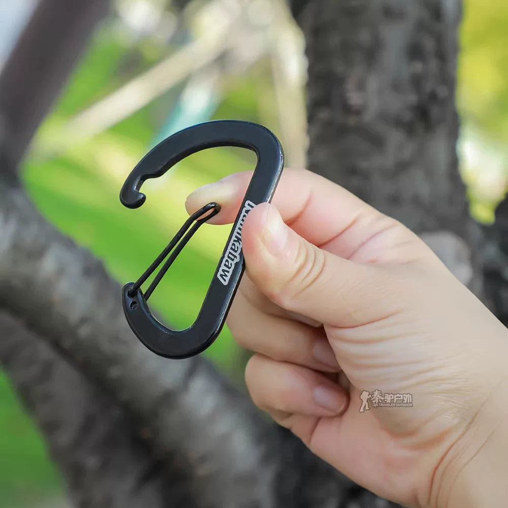 Aluminum alloy 4 size combination steel wire quick hook buckle spring buckle camping outdoor quick buckle carabiner water cup hook