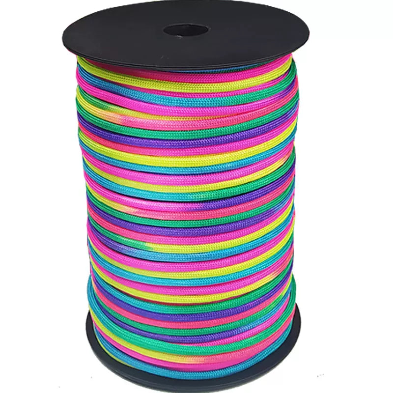 100 meters with seven cores rainbow gradient color umbrella rope braided wire 4mm bracelet bracelet diy material