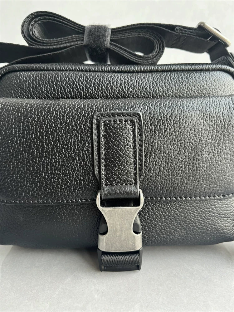 Export foreign trade order high quality top layer cowhide men's shoulder bag simple commuting trend one shoulder crossbody men's bag