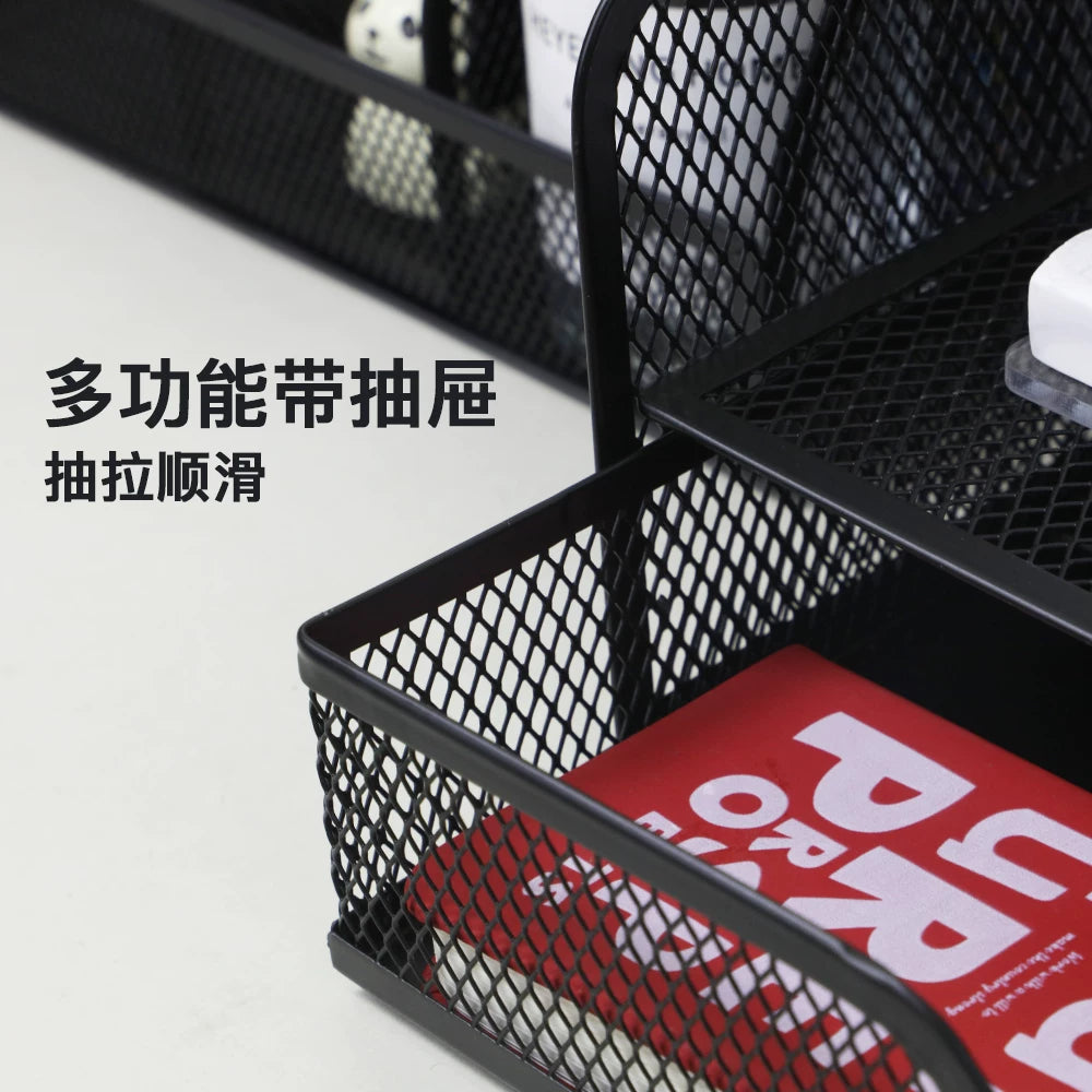 Metal file frame, file shelf, office multi-layer file storage box, bookshelf, vertical document frame, pen holder, large capacity