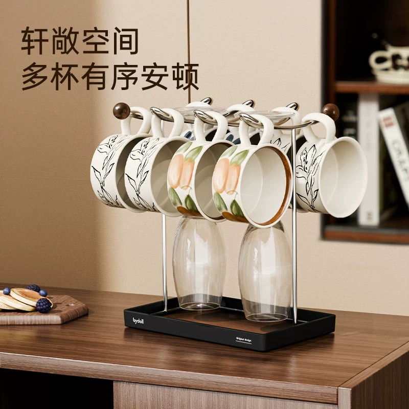 Cup holders, drainage tray racks, kitchen dining table countertop shelves, glass cups, tea cups, coffee cups, storage racks