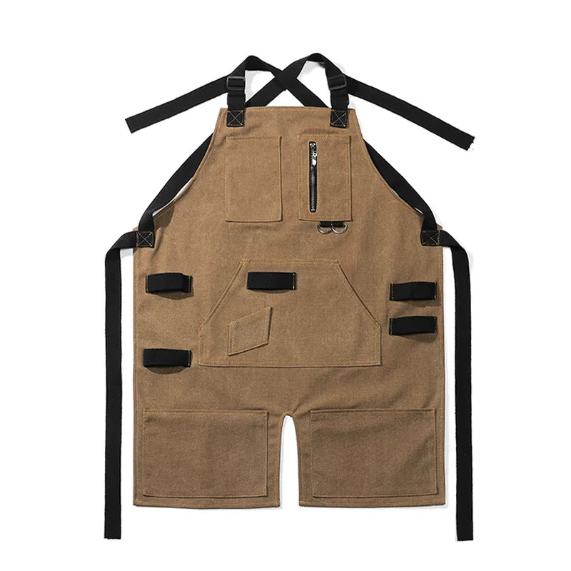 Outdoor workwear denim canvas painter apron gardener waist stain resistant waterproof men's and women's bib large apron