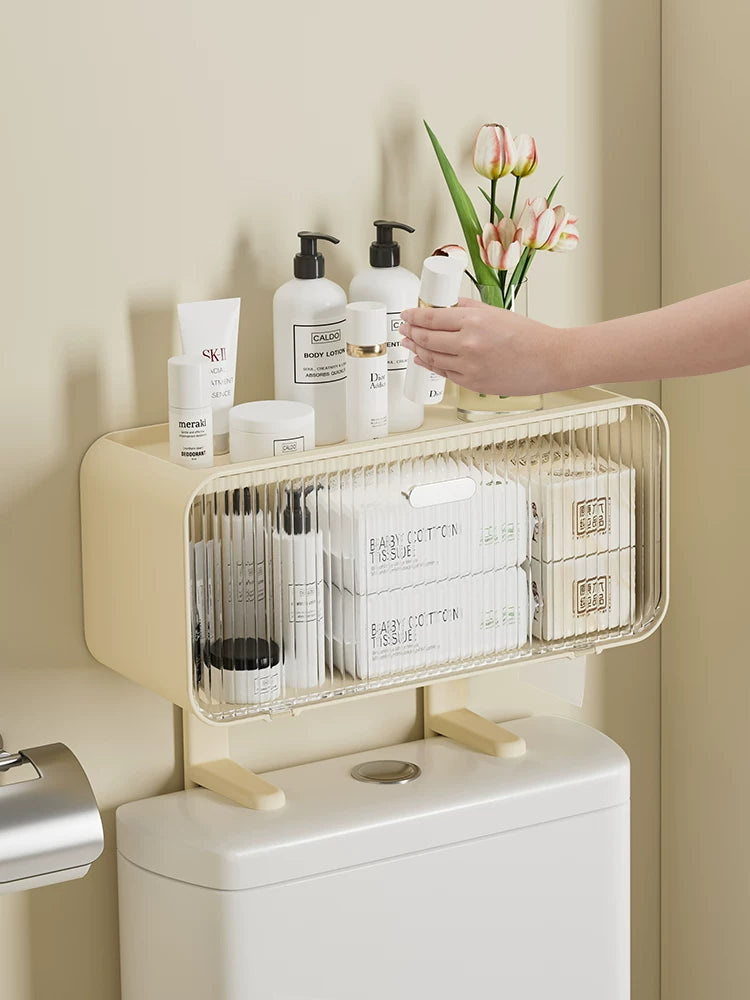 Storage rack above toilet toilet Bathroom wall storage rack wall hanging paper towel storage box Y