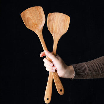 DaXinYuanLin wooden spatula household non-stick pan stir-fry shovel wooden kitchen utensils anti-scalding hands do not hurt pots Kemu long-handled spatula manufacturer