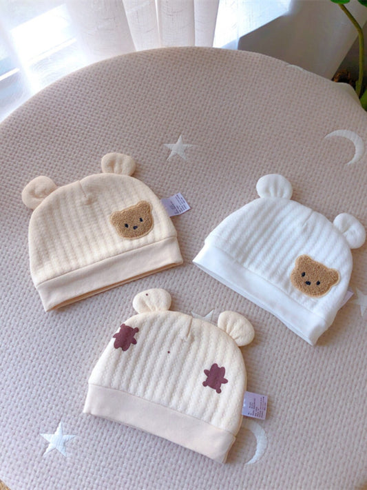 Newborn baby hat winter tire hat 0-3 month cotton boneless cotton newborn baby Korean cute hat