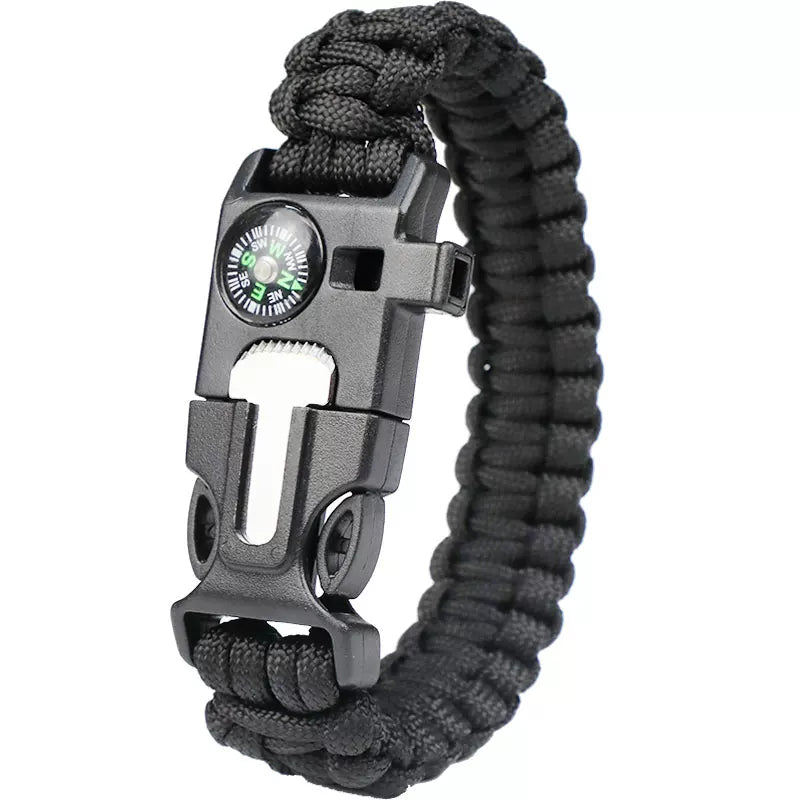 Outdoor seven-core paracord military fan survival bracelet survival bracelet multi-functional lighter compass tactical bracelet