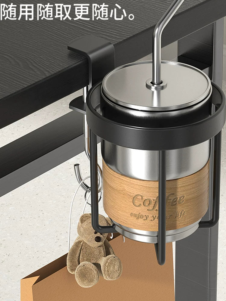 Wrought iron hanging cup holder table side punching-free cup holder simple non-slip design teacup coffee cup holder