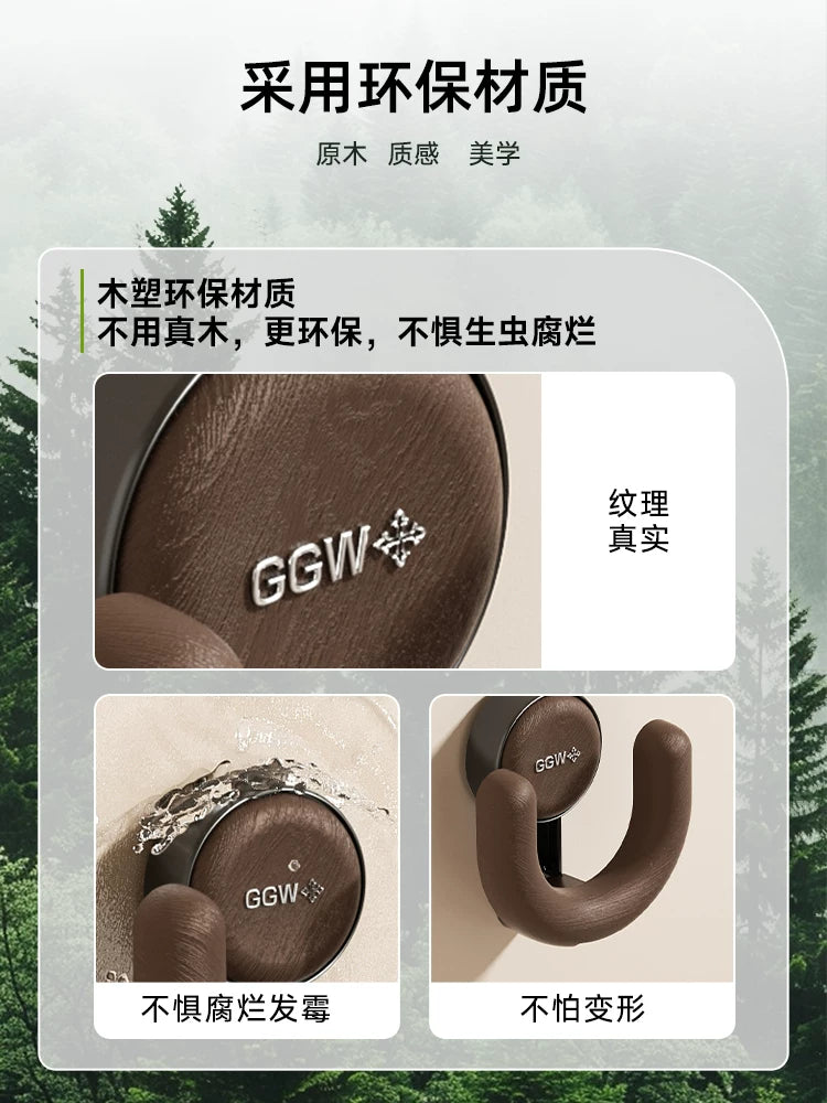 Bathroom plastic wood slipper hanger wall free punching toilet slippers storage drainage household slipper shelf Y