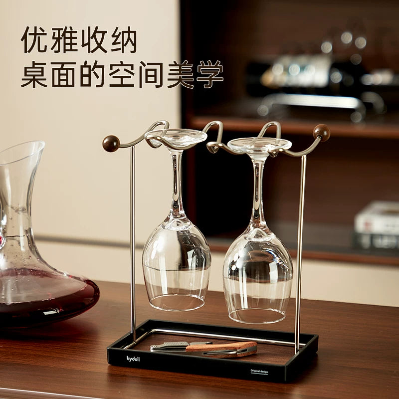 Medieval style creative red wine glass holder hanging living room wine cabinet goblet holder hanging display shelf wine cabinet ornaments