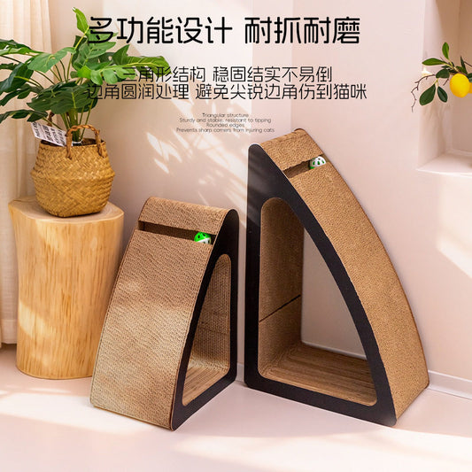 Cat scratch board, vertical wear-resistant and scratch-resistant, corrugated paper, large triangular cat's claw board nest, anti-scratch sofa, claw grinding cat toys