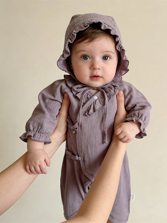 Newborn baby butterfly dress spring and summer pure cotton 0-6 months baby girl lace ha clothes one-piece cute 52 crawling suits