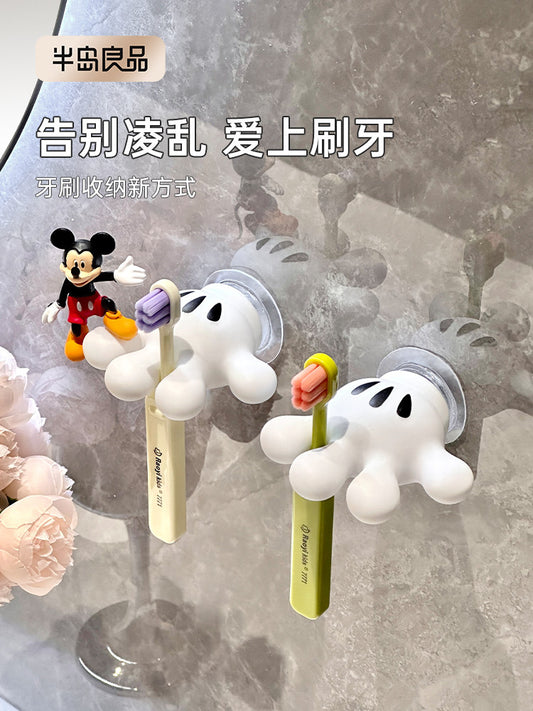 Cartoon toothbrush shelf, wall mounted bathroom, electric toothbrush storage shelf, non-perforated toilet wall shelf