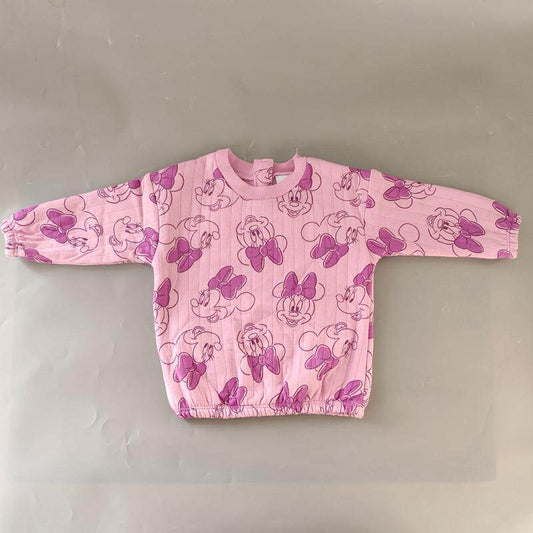 Foreign trade Dijia ~ Minnie Mouse baby sweatshirt spring and autumn warm padded padded base shirt baby girl foreign style top 6-18M