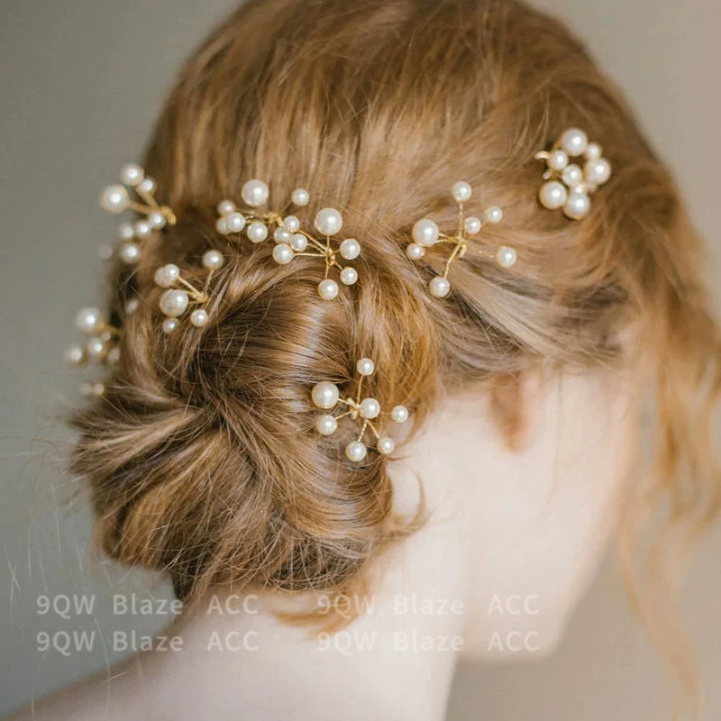 New French Wedding Hair Accessories Elegant and Stylish Three-Piece Detail Pearl Hairpin Women's Fashion Centipede Braid Small Hairpin