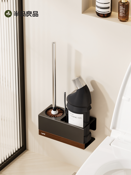 Wall-mounted toilet brush shelf with base for household use, toilet squatting pit, special brush washing toilet artifact