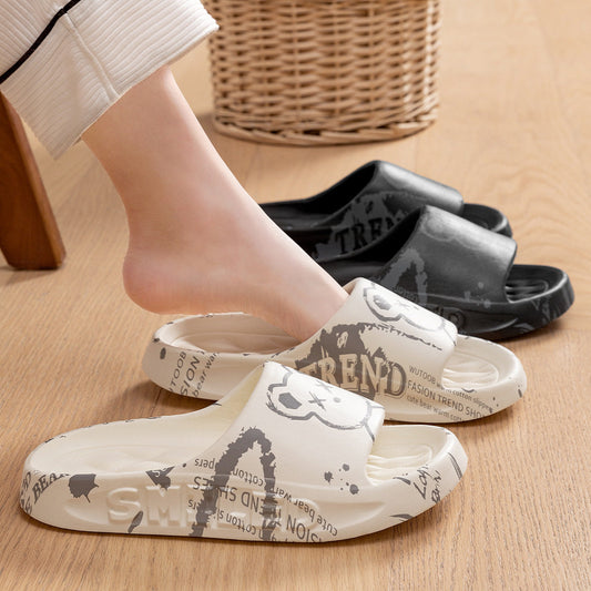 Thick-soled EVA slippers indoor home flip flops 2024 new bathroom anti-slip and anti-odor outdoor couple slippers