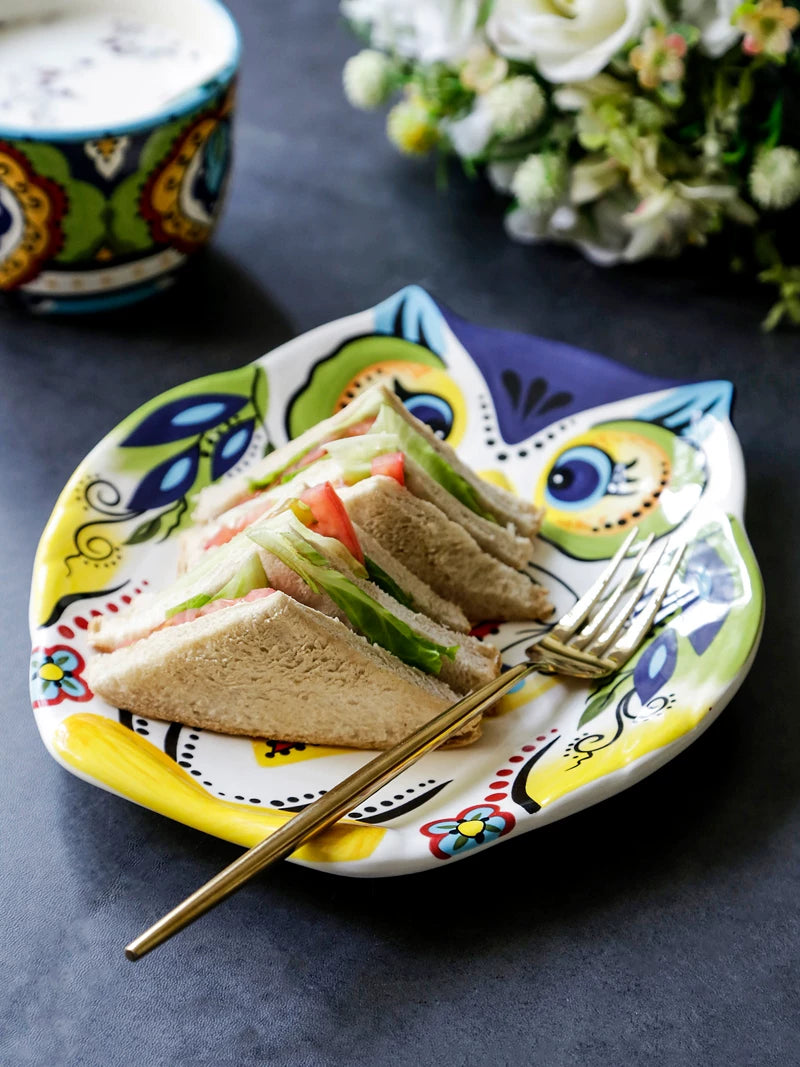OMK Creative Cartoon Plates, Breakfast Plates, Dish Plates, Snack Plates, Home Tableware, Personalized Decorations, Shaped Plates