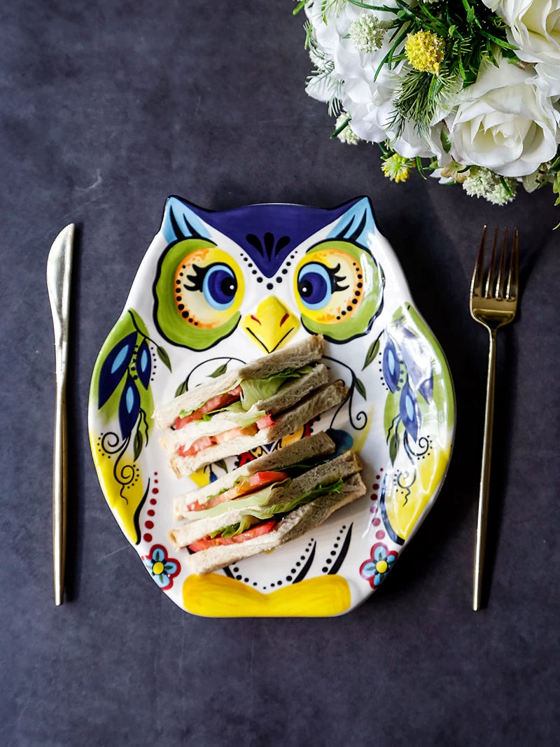 OMK Creative Cartoon Plates, Breakfast Plates, Dish Plates, Snack Plates, Home Tableware, Personalized Decorations, Shaped Plates