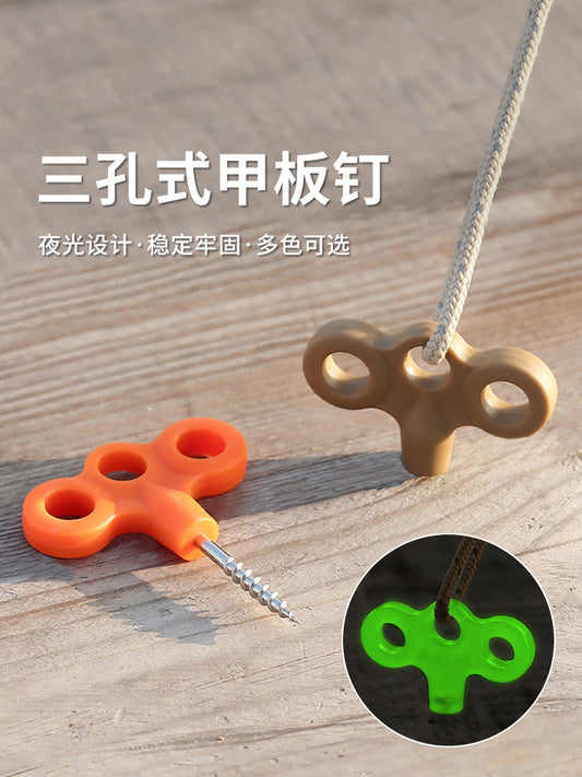 plastic deck ground nails, camping nails, outdoor camping tents, windproof rope fixing nails, screws, threaded deck nails
