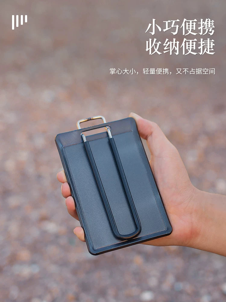 Super small non-stick barbecue plate, square outdoor camping, portable fried steak grill plate, mini iron plate barbecue meat plate