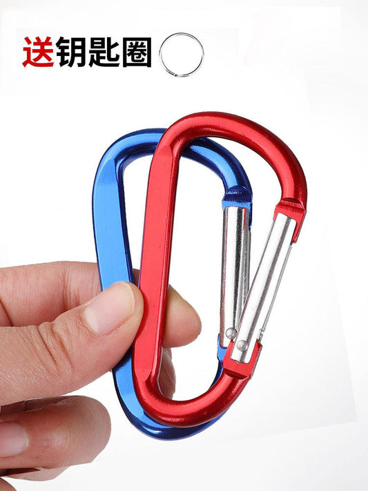No. 8 D-shaped aluminum alloy carabiner, large backpack, school bag, outer hook, multi-function keychain, spring buckle