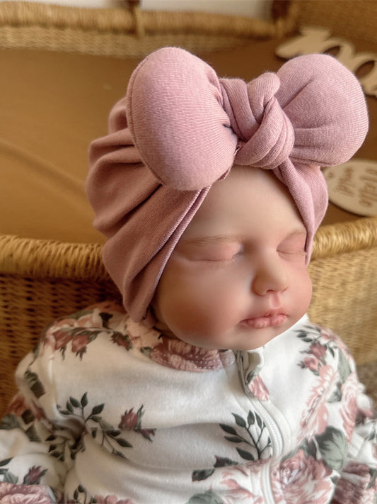 Newborn fetal hat small month-old baby hat spring and autumn women's treasure bow protector halogen door infant Indian hat cute