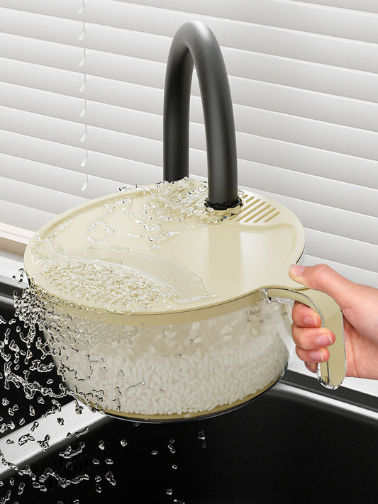 Rice washing artifact, rice washing sieve, rice basin, fine holes, no leakage of rice, kitchen household small vegetable washing basin, fruit draining basket Y