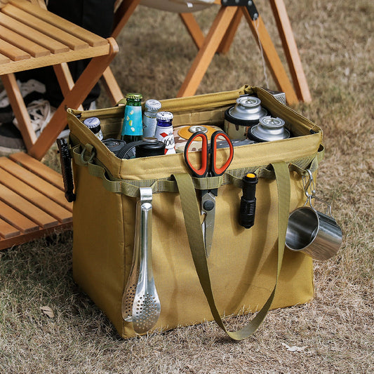 Outdoor folding storage box camping storage tool bag large capacity tote bag home shopping bag picnic firewood bag