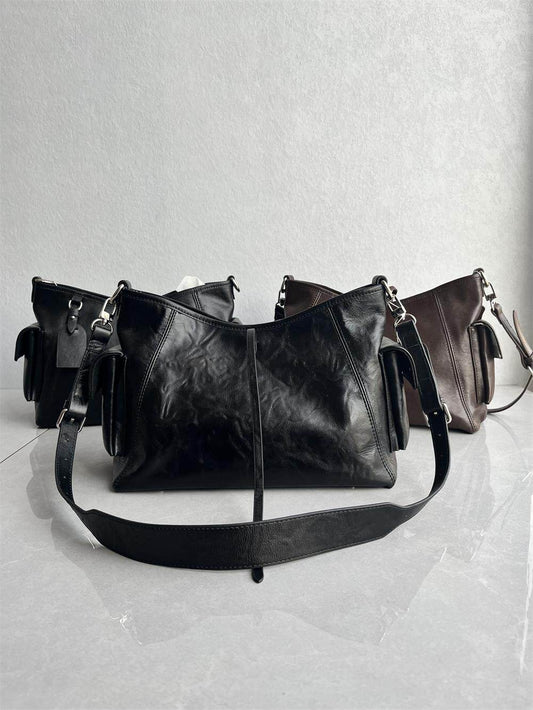 High-quality top-layer cowhide high-quality texture tote bag classic, fashionable and versatile explosive simple shoulder crossbody women's bag