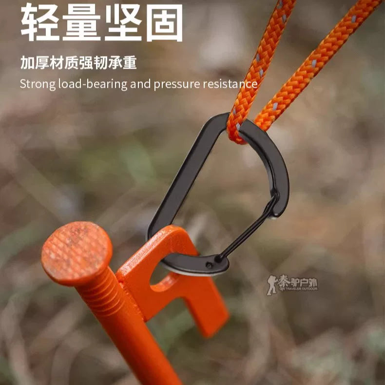 Aluminum alloy 4 size combination steel wire quick hook buckle spring buckle camping outdoor quick buckle carabiner water cup hook