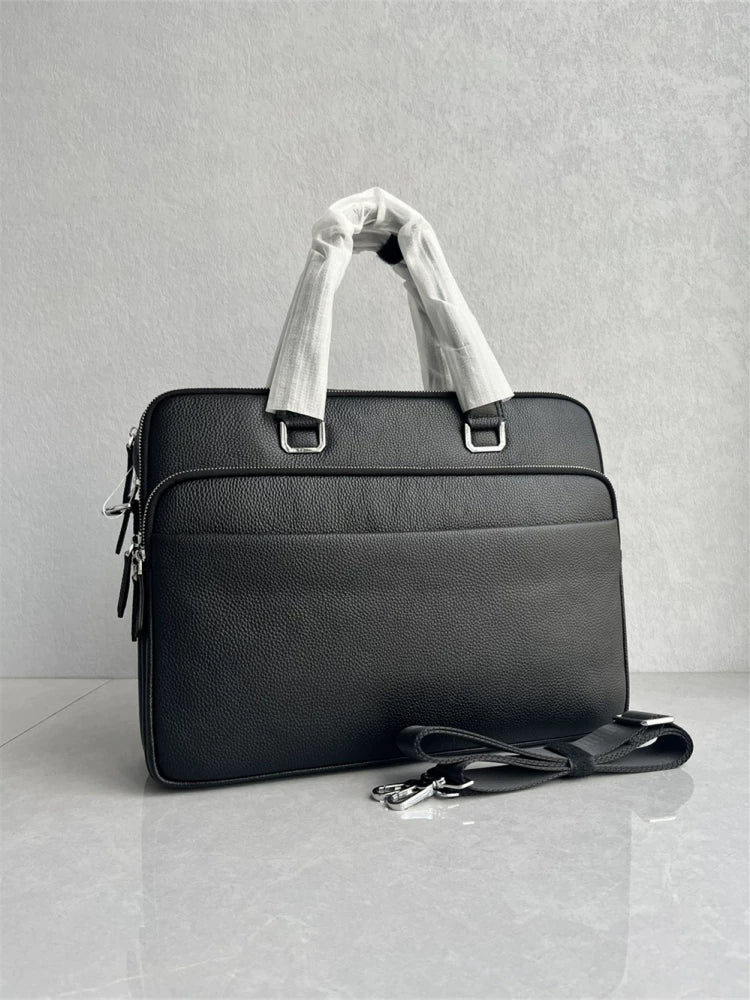 Export foreign trade high quality men's briefcase top layer cowhide horizontal large capacity business handbag computer bag for men